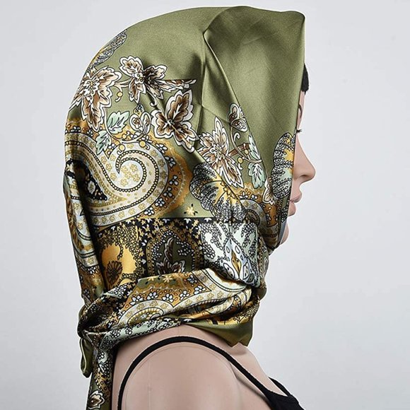 Clau's 35x35 Large Square Silk Like Hair Scarf 154 - Picture 1 of 7